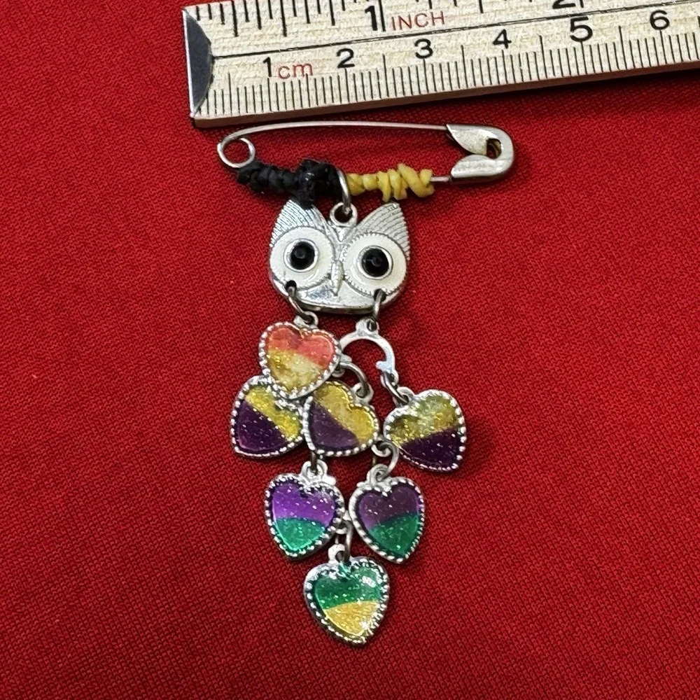 Colorful Owl‎ Safety Pin Brooch